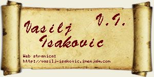 Vasilj Isaković vizit kartica